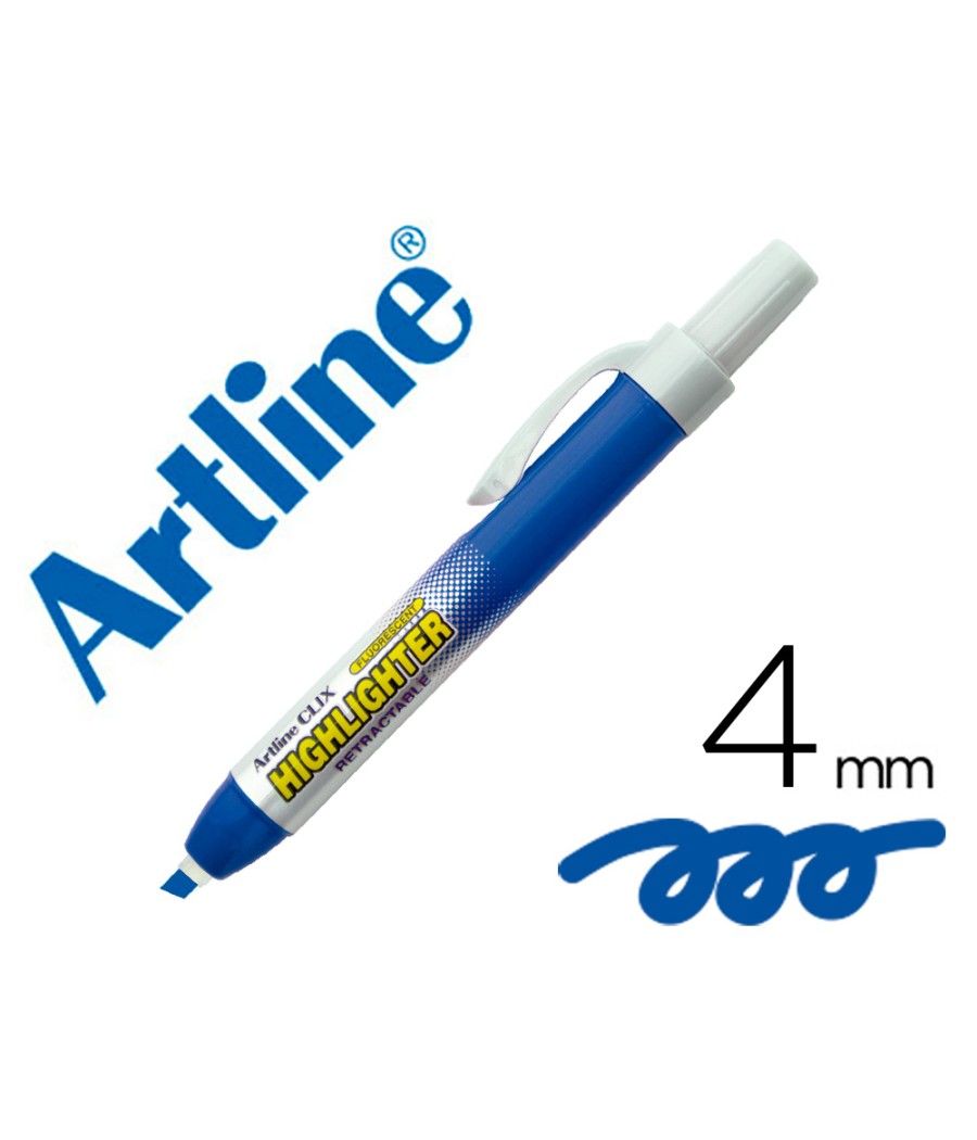 Rotulador artline clix fluorescente ek-63 azul punta biselada 4 mm - Imagen 1