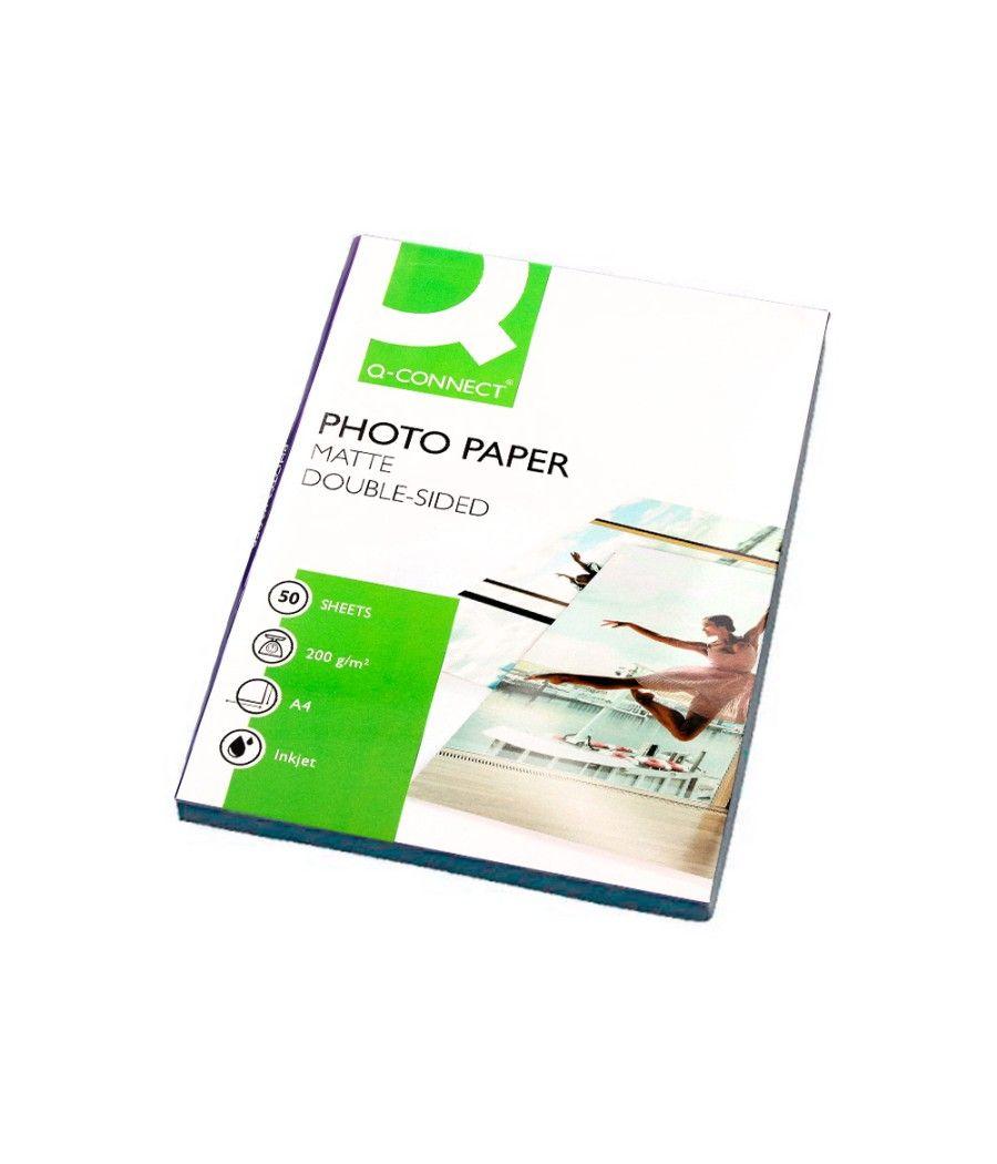 Papel q-connect foto mate doble cara din a4 para fotocopiadoras e impresoras ink jet bolsa de 50 hojas 220 - Imagen 1