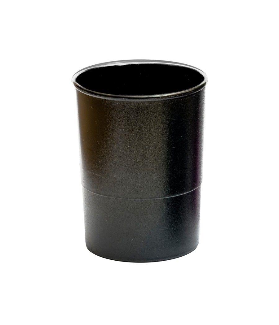 Cubilete portalápices q-connect plástico negro opaco diametro 75 mm altura 100 mm - Imagen 1