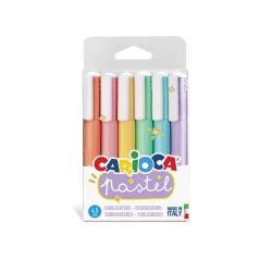 Rotulador carioca fluorescente pastel blister de 6 colores surtidos - Imagen 1