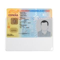 Funda portadocumento q-connect dni 130 micras pvc transparente con uñero 86x54 mm - Imagen 1