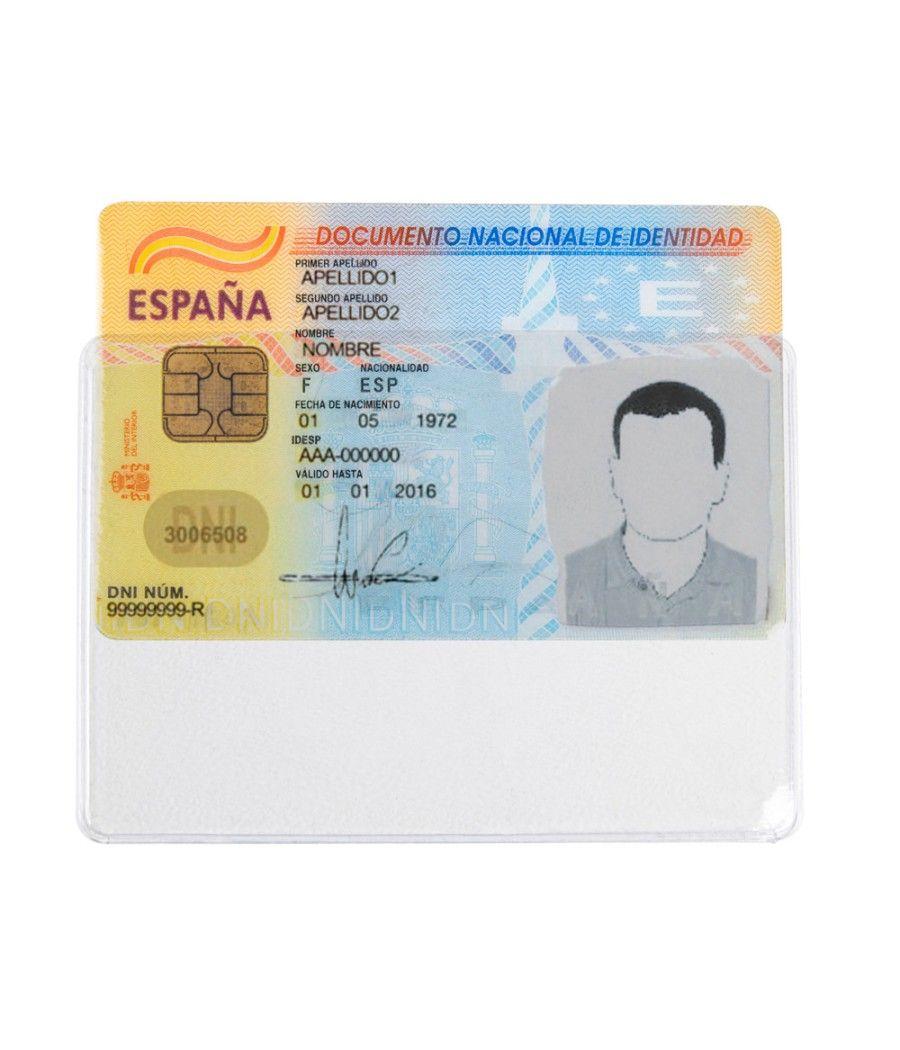 Funda portadocumento q-connect dni 130 micras pvc transparente con uñero 86x54 mm - Imagen 1