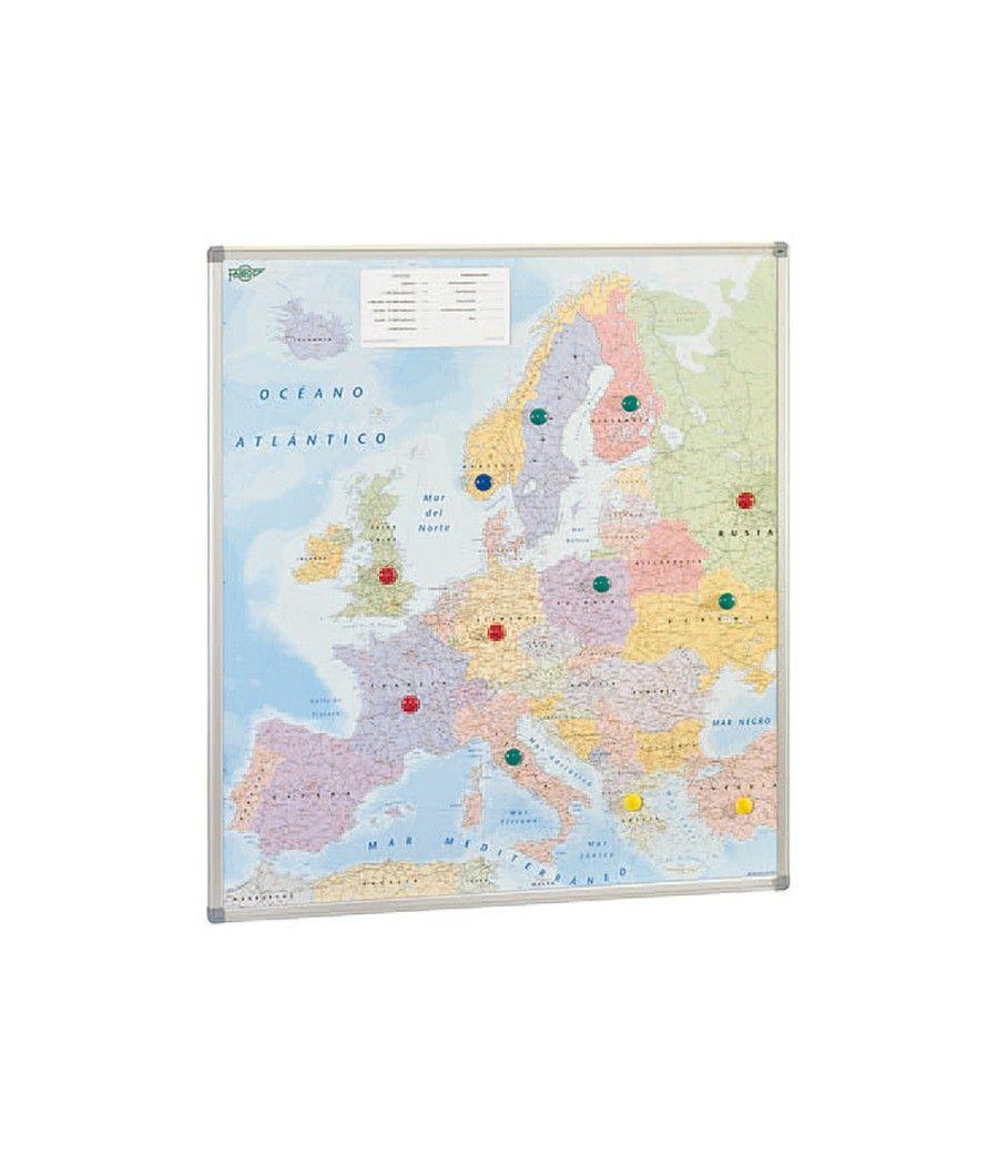 Mapa mural faibo europa politico magnetico marco de aluminio con cantóneras de protección 113x101 cm - Imagen 1