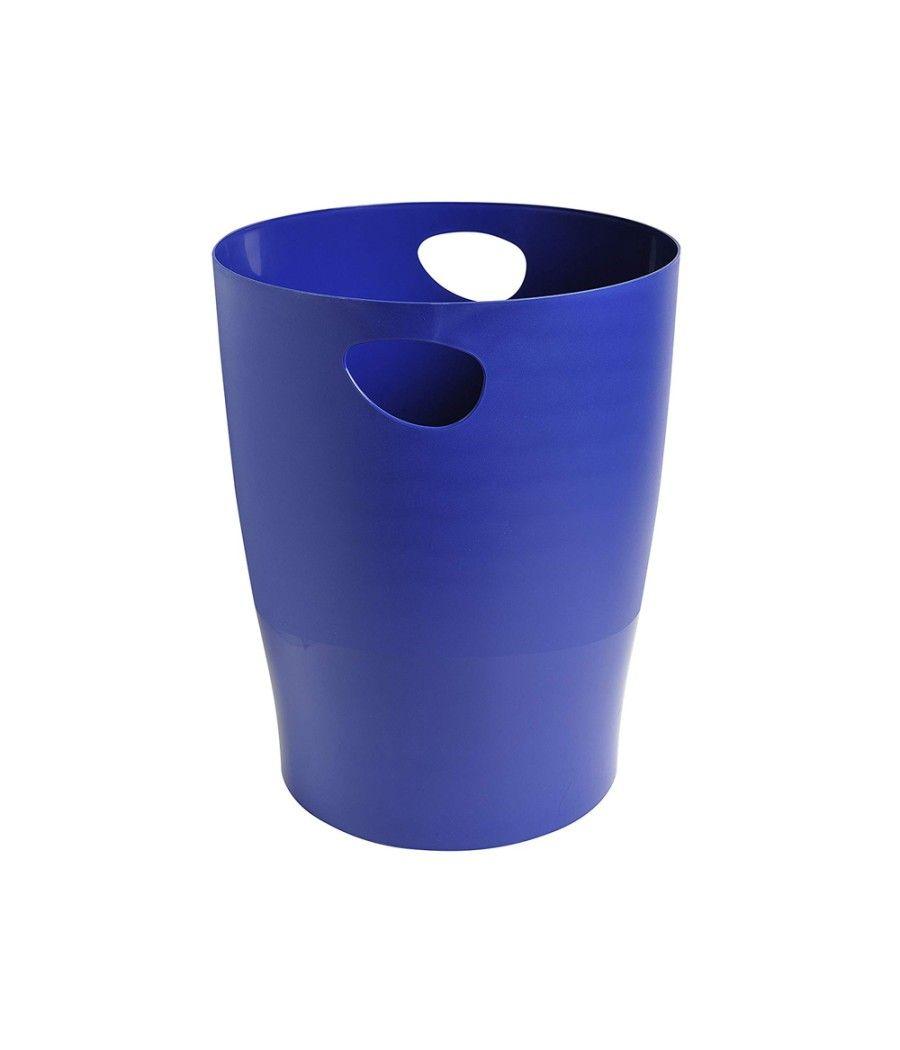 Papelera plástico exacompta ecoblack azul 15 litros - Imagen 1
