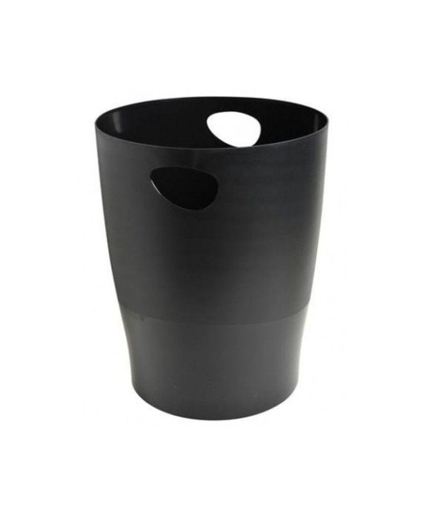 Papelera plástico exacompta ecoblack negro 15 litros - Imagen 1