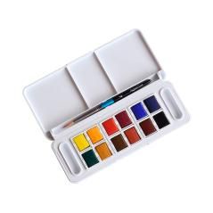 Acuarela daler rowney aquafine travel set con pincel caja de 12 colores surtidos - Imagen 1