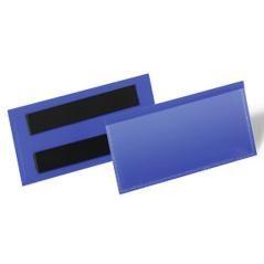 Funda durable magnética 100x38 mm plástico azul ventana transparente pack de 50 unidades - Imagen 1