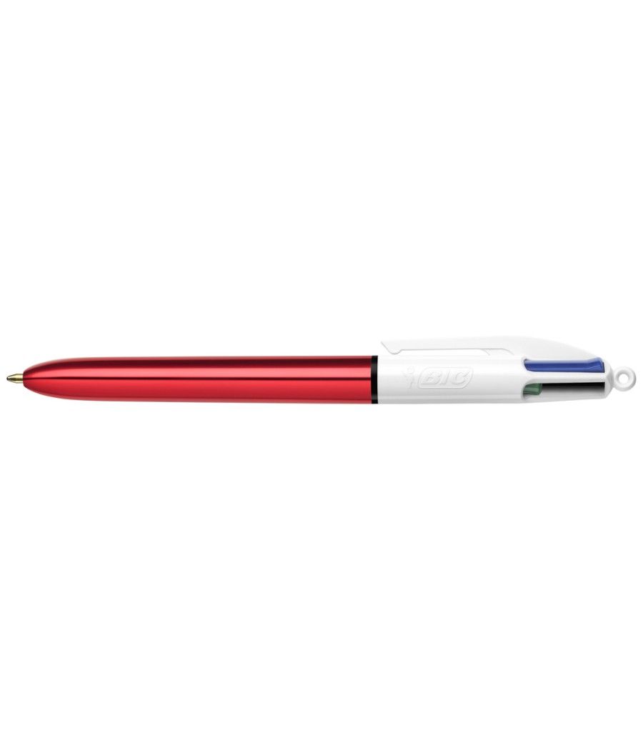 Bolígrafo bic cuatro colores shine rojo punta de 1 mm - Imagen 1