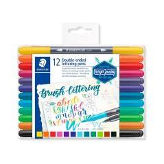 Rotulador staedtler 3004 doble punta para lettering estuche de 12 unidades coloressurtidos - Imagen 1