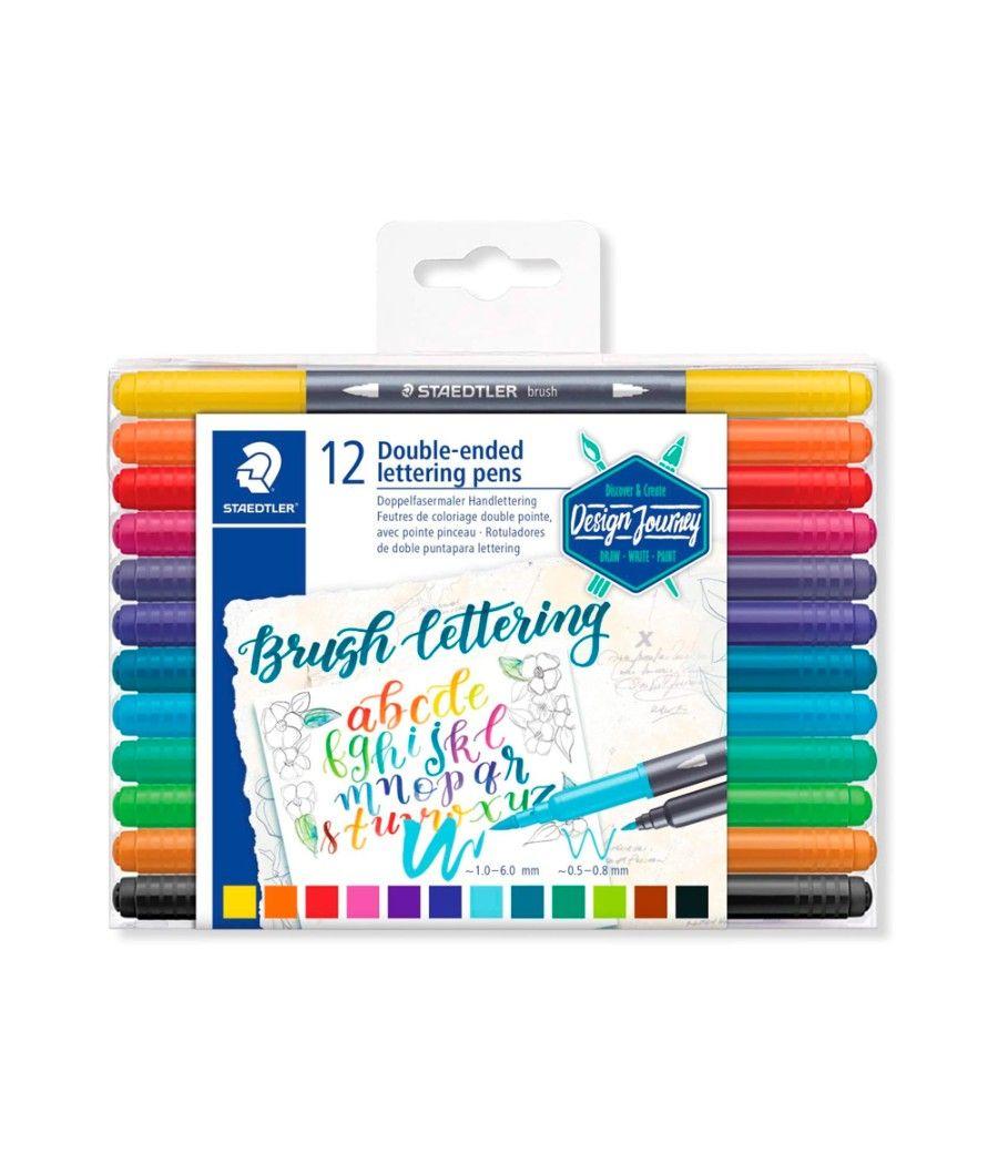 Rotulador staedtler 3004 doble punta para lettering estuche de 12 unidades coloressurtidos - Imagen 1