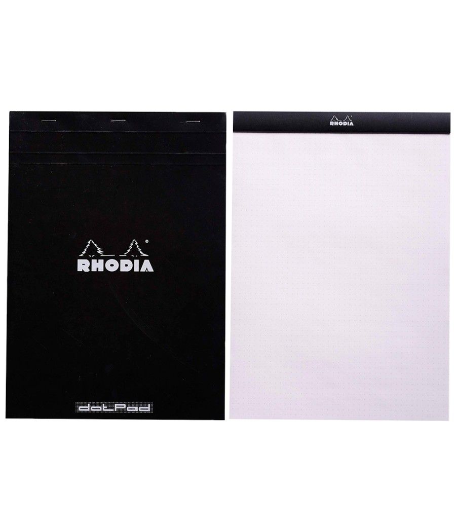 Bloc nota rhodia black dot pad din a5 80 hojas 80 g/m2 liso con puntos negros 5 mm perforado - Imagen 1