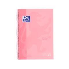 Cuaderno espiral oxford ebook 1 school touch te din a4+ 80 hojas cuadro 5 mm con margen flamingo pastel - Imagen 1