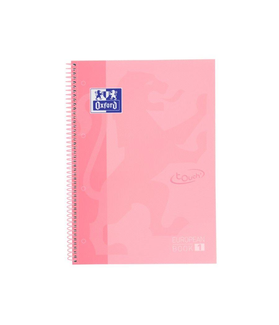 Cuaderno espiral oxford ebook 1 school touch te din a4+ 80 hojas cuadro 5 mm con margen flamingo pastel - Imagen 1