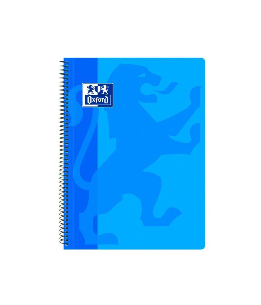 Cuaderno espiral oxford school classic tapa polipropileno folio 80 hojas cuadro 4 mm con margen azul - Imagen 1