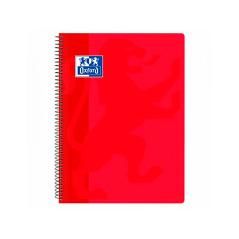Cuaderno espiral oxford school classic tapa polipropileno folio 80 hojas cuadro 4 mm con margen rojo - Imagen 1