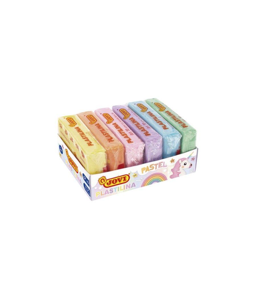 Plastilina jovi 70 tamaño pequeño caja de 6 unidades colores pastel surtidos 50g - Imagen 1