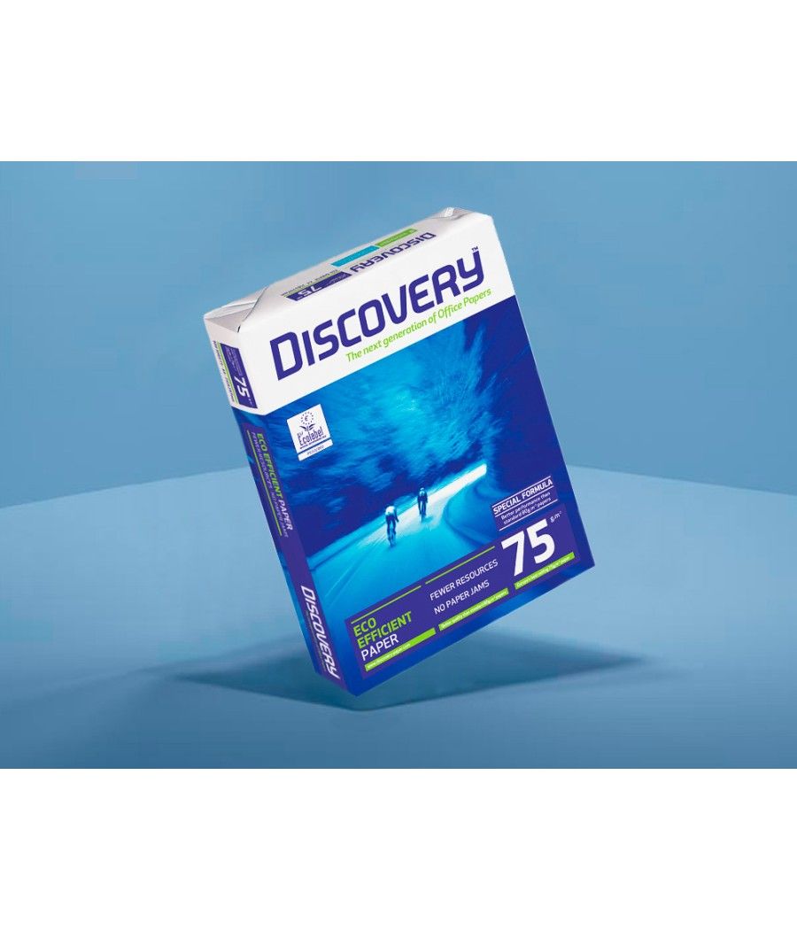 Papel fotocopiadora discovery fast pack din a4 75 gramos papel multiuso ink-jet y láser caja de 2500 hojas - Imagen 1