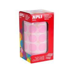 Gomets apli autoadhesivo circulares 20 mm rosa rollo con 1770 unidades - Imagen 1