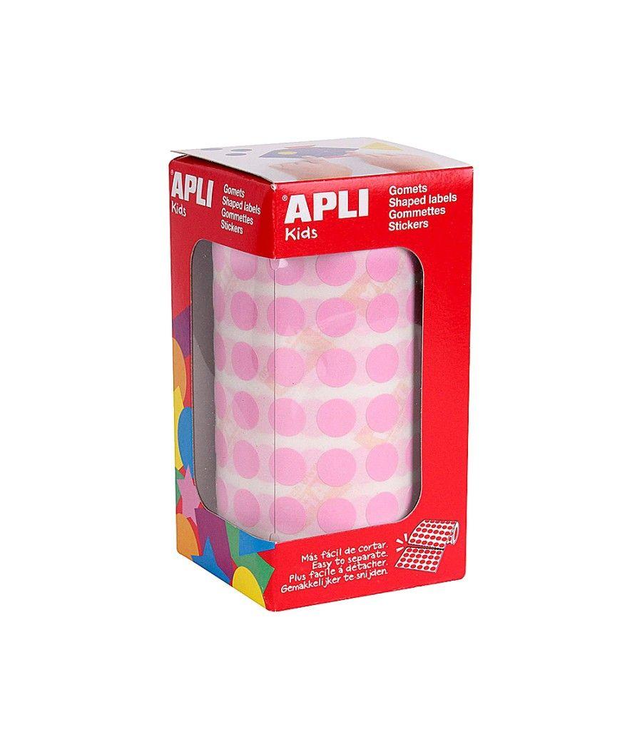 Gomets apli autoadhesivo circulares 10,5 mm rosa rollo con 5192 unidades - Imagen 1