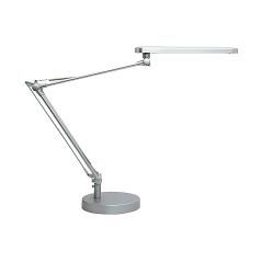 Lampara de escritorio unilux mambo led 5,6w doble brazo articulado abs y aluminio gris metalizado base 19 cm - Imagen 1