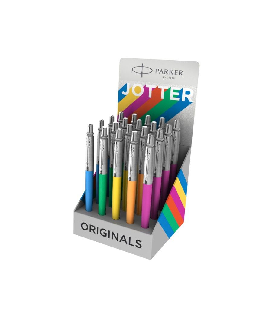 Bolígrafo parker jotter plastic original expositor de 20 unidades colores surtidos - Imagen 1