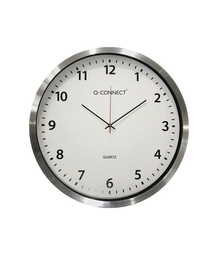 Reloj q-connect de pared plástico oficina redondo 60 cmmarco cromado - Imagen 1
