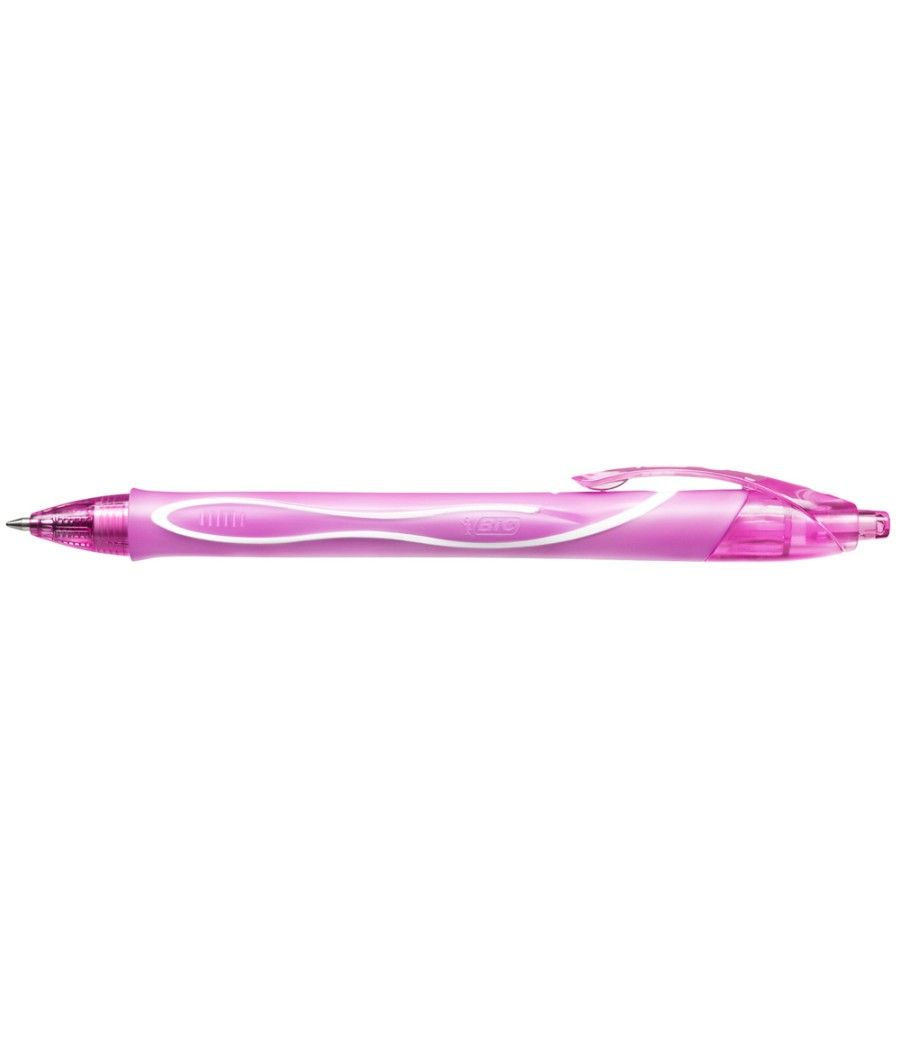 Bolígrafo bic gelocity quick dry retráctil tinta gel rosa punta de 0,7 mm - Imagen 1