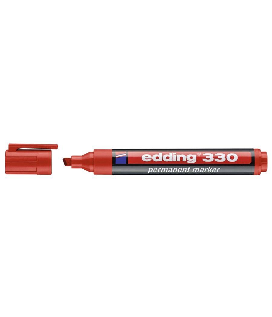 Rotulador edding marcador permanente 330 rojo punta biselada 1-5 mm recargable - Imagen 1