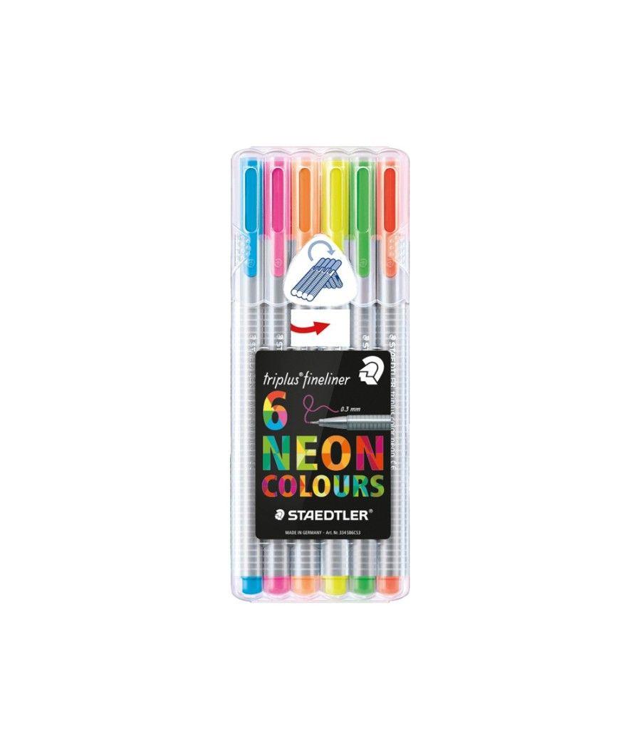 Rotulador staedtler triplus neon colours estuche de 6 unidades colores surtidos - Imagen 1