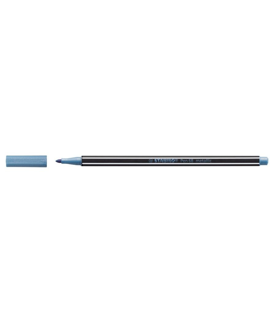 Rotulador stabilo acuarelable pen 68 metélico azul 1 mm - Imagen 1