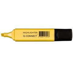 Rotulador q-connect fluorescente pastel amarillo punta biselada - Imagen 1