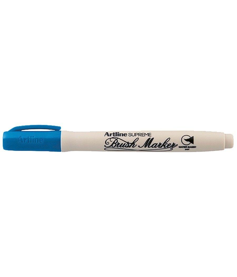 Rotulador artline supreme brush pintura base de agua punta tipo pincel trazo variable azul - Imagen 1