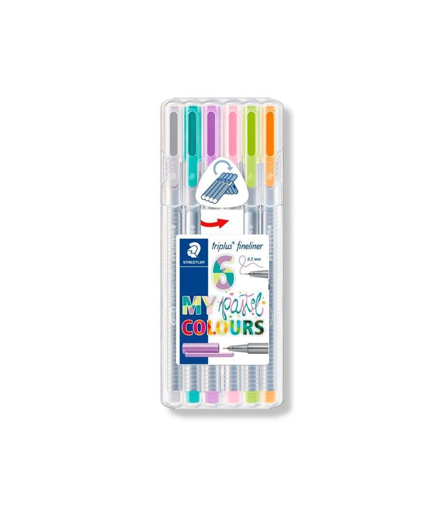 Rotulador staedtler triplus fineliner my pastel estuche de 6 unidades colores surtidos - Imagen 1