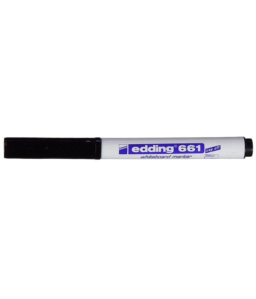 Rotulador edding para pizarra blanca 661 color negro punta redonda 1-2 mm - Imagen 1