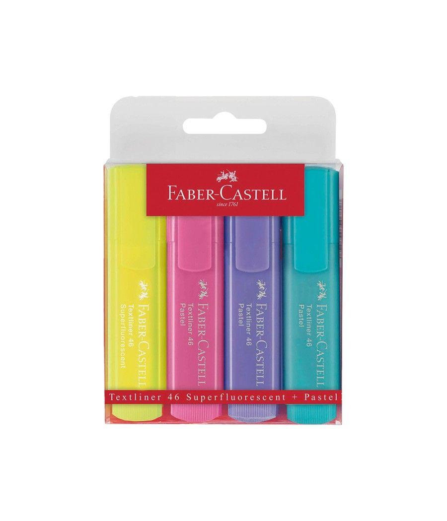 Rotulador faber fluorescente 1546 color pastel estuche 4 unidades surtidas - Imagen 1