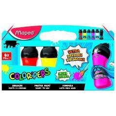 Tempera maped color peps ultra lavable caja de 6 colores surtidos primarios 75 ml - Imagen 1