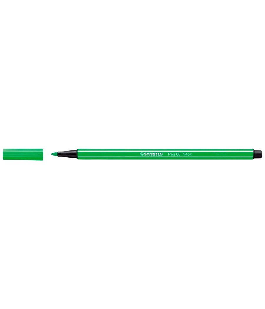 Rotulador stabilo acuarelable pen 68 verde neon 1 mm - Imagen 1