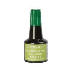 Tinta tampón q-connect verde frasco 28 ml - Imagen 1