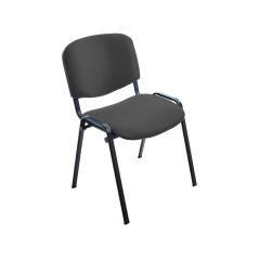 Silla rocada confidente estructura metálica tapizada en tela ignifuga negra 57x81x48 cm - Imagen 1