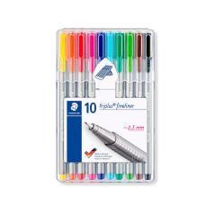 Rotulador staedtler triplus broadliner 338 estuche plástico de 10 colores surtidos - Imagen 1