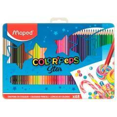 Lápices de colores maped color peps caja metálica de 48 lápices colores surtidos - Imagen 1