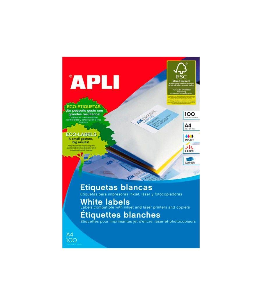 Etiqueta adhesiva apli 1277 tamaño 105x42.4 mm -fotocopiadora -láser e inkjet-caja con 1400 etiquetas - Imagen 1