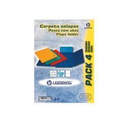 Carpeta liderpapel gomas folio 3 solapas cartón simil prespan colores surtidos pack 4 - Imagen 1