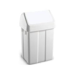 Papelera contenedor tts plástico con tapadera max 12 litros blanca 400x230x200 mm - Imagen 1