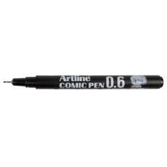 Rotulador artline calibrado micrométrico negro comic pen ek-286 punta poliacetal 0,6 mm resistente al agua - Imagen 1