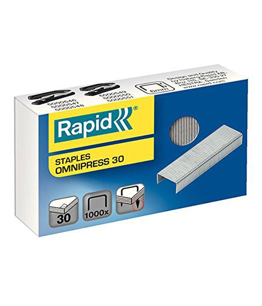 Grapas rapid omnipress 30 galvanizadas caja de 1000 unidades - Imagen 1