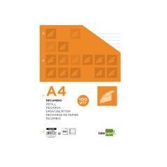 Recambio liderpapel a4 100 hojas 100 g/m2 rayado horizontal con margen 4 taladros - Imagen 1