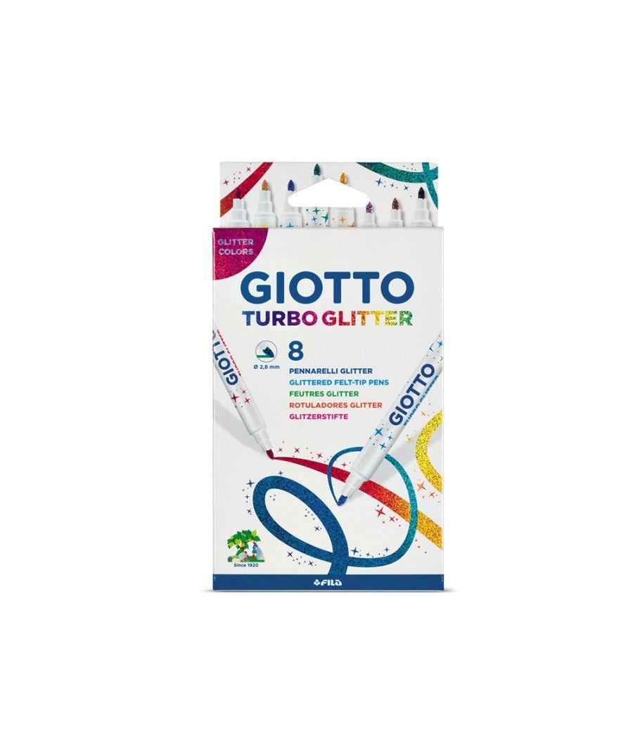 Rotulador giotto turbo glitter purpurina caja de 8 unidades - Imagen 1