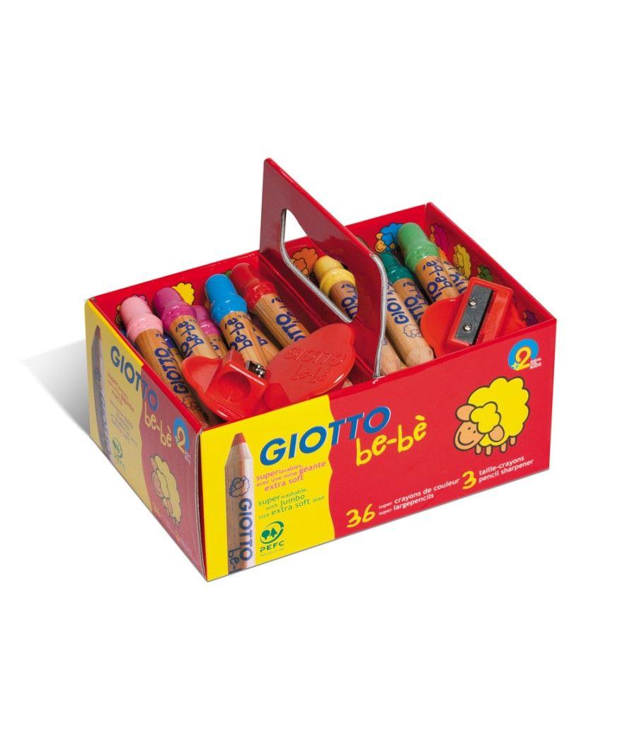 Lápices de colores giotto bebe super schoolpack de 36 unidades + 3 sacapuntas - Imagen 1