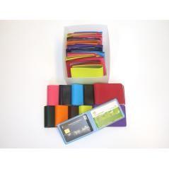 Portatarjetas de credito fabricadas en pvc base opaca capacidad 10 tarjetas colores surtidos expositor de 30 uds - Imagen 1